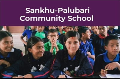 [ai] Students attentively sitting in a classroom at Sankhu-Palubari Community School, wearing uniforms. The classroom is lively with both girls and boys engaged in discussion.